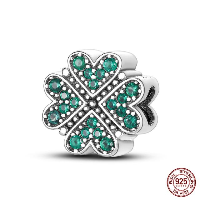 2023 модные весенние счастливые четырехлистные клеверные серии из стерлингового серебра 925 пробы, подвески, бусины, подходят для модного браслета 925, ювелирные изделия своими руками