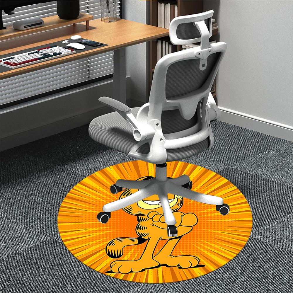 1PC Garfield Office Round Rug, Non-slip, Soft and Durable Office Rug for Interior Decoration, Perfect for Office yy250915084