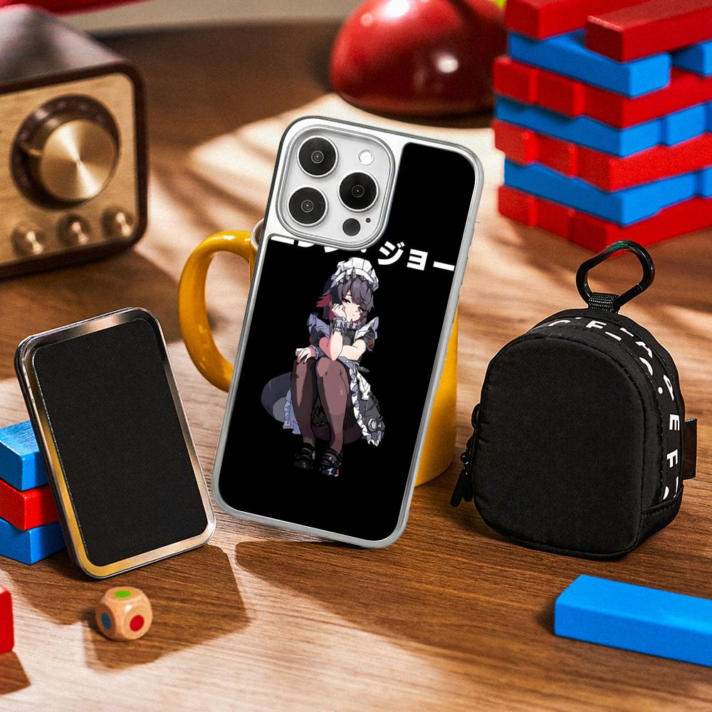 Эллен Джо милый игровой узор дизайн девочки Чехол для телефона для iPhone 16 15 14 13 12 11 Pro Max Овчина Серебристый край защитный чехол