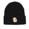 Little Sheep Print Knit Cap Beanie, Animal Man Cap Cozy Windproof Hip Hop Headwear Knit Hat Beanie