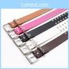 Women Metal Hollowed Leather Belt With Solid Color And Alloy Buckle Fashion