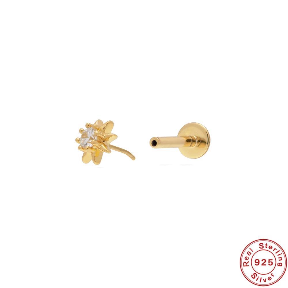 Серьги-гвоздики из стерлингового серебра S925 18G с плоской головкой, без резьбы, проколотые серьги-гвоздики для хряща, плоские серьги-гвоздики для пуш-ап, серьги-гвоздики для ушной раковины