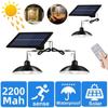 Solar Split Pendant Light 1 Panel with 1/2 Led Solar Powered Lamp with Remote Control Camping Outdoor Garden Hanging Light