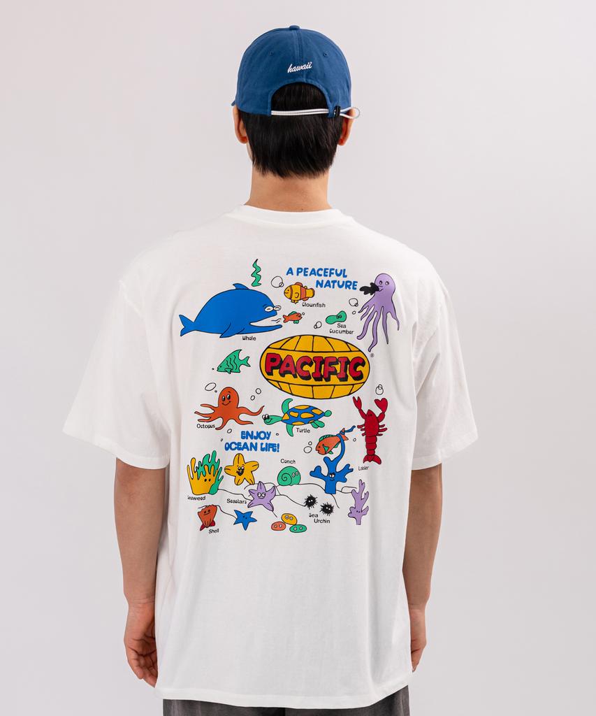 BIGWAVE COLLECTIVE Enjoy Ocean Life Short Sleeve T-Shirt (Off-White)