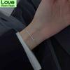 Блестящий простой тонкий изящный браслет из розового золота 925 пробы для женщин, регулируемый браслет из серебра класса люкс, корейские изыски