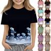 Kids Fashion Casual Short Sleeve Printed Round Neck T-Shirt Top