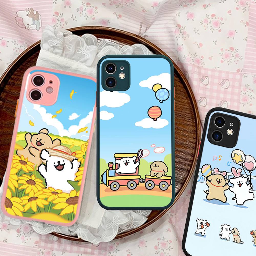 Lovely Line Dog Maltese Phone Case For iPhone 13 12 X XS MAX Pro Max 16 15 11 14 Pro Max Shockproof Matte Cover