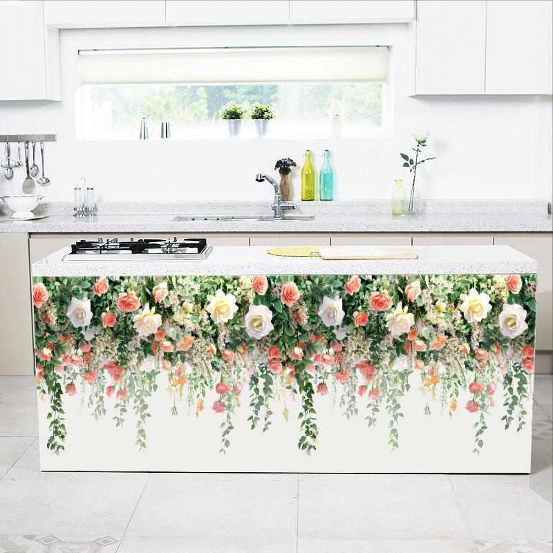 Настенные наклейки для гостиной спальни минималистичные плинтусы цветы розы растения креативная линия талии фоновые картины настенное искусство домашний декор