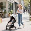 Travel Stroller Lightweight Pushchair Compact Buggy With Canopy Basket And Multi Position Recline Light Grey