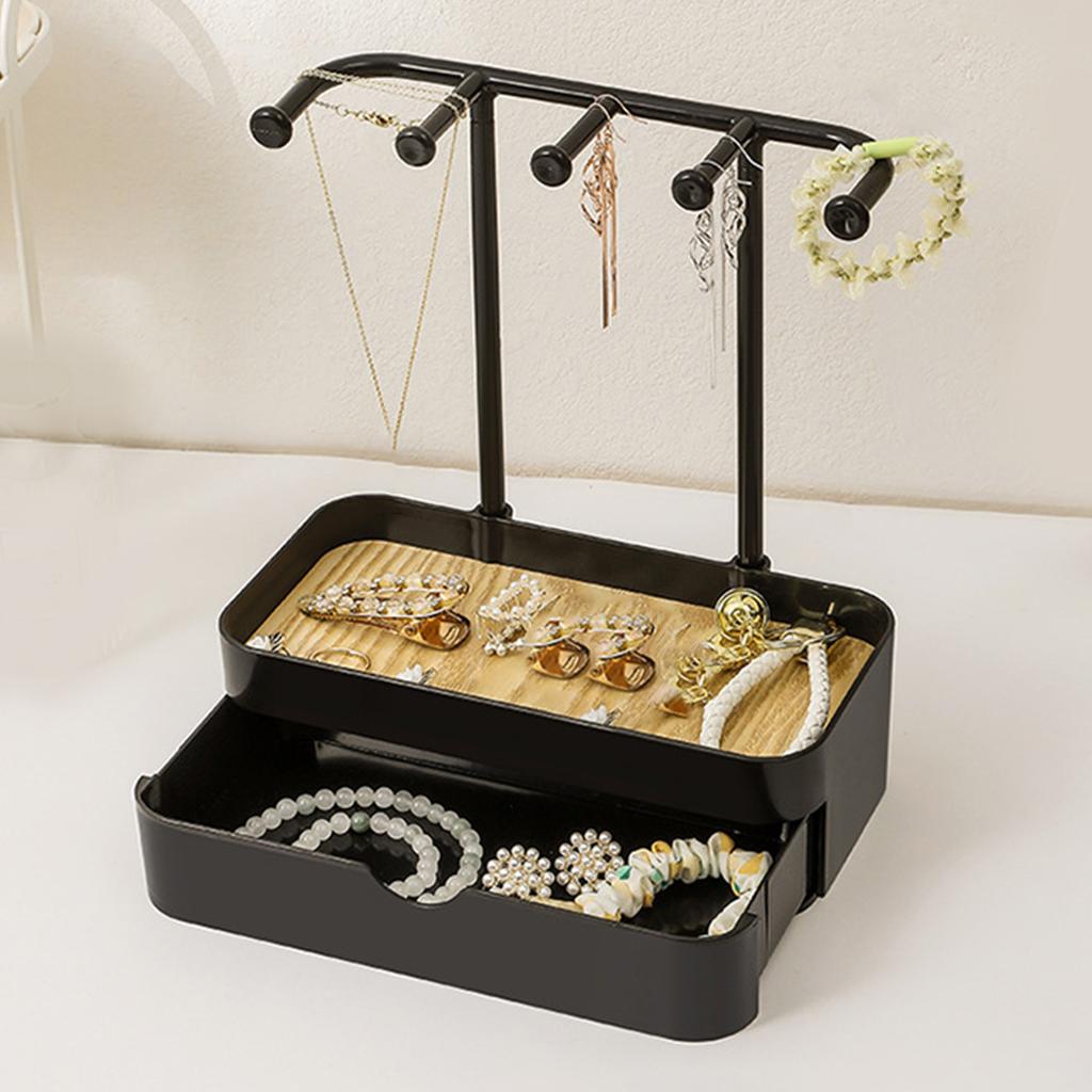 Jewelry   Double Layer Jewelry Drawer Storage Display Rack for Necklaces Bracelet Ear