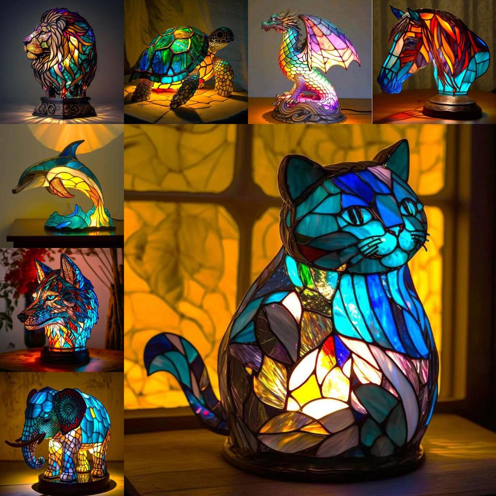 Metal Bebetter Flat Tabletop Decoration Home Animals Table Lamp Supplies Series