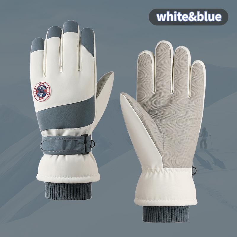 Зимние теплые плюшевые и толстые лыжные перчатки для студенток, уличные электрические велосипеды для езды на морозоустойчивом сенсорном экране, водонепроницаемые для женщин