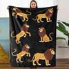 A Comfortable Cartoon Lion Theme Patterned Flannel Blanket, Soft High-Definition Digital Print, Suitable for All Seasons, Made