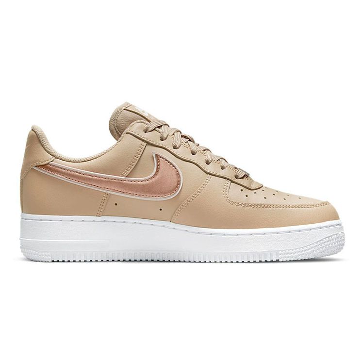 Nike Air Force 1 07 Essential Hemp Metallic Rose Gold Женские кроссовки Коричневые светло-мягко-розовые белые DD1523-200