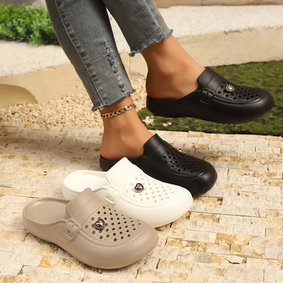 Летние полые девичьи прохладные тапочки EVA дышащие туфли с отверстиями удобные повседневные тапочки с закрытым носком пляжные прохладные тапочки