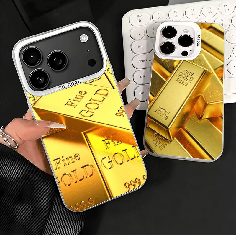 Мягкий чехол для телефона с принтом из тонкого золотого узора для iPhone 15 16 17 Pro Max 17Air 16E 14 Plus 13 12 Mini, противоударная задняя крышка