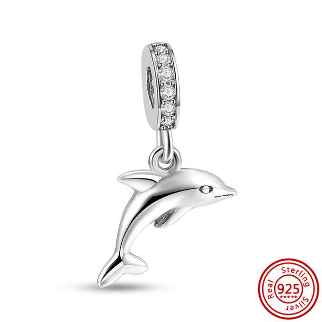 92 Стиль 925 Серебро 925 пробы для мальчиков и девочек Щенок с принтом лапы Сердце Сова Полый кулон Изящная бусина Подходит Подвески Браслет Ювелирные изделия