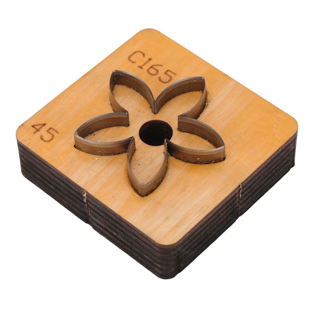 Цветочный штамп для резки кожи   Деревянная основа Углеродистая сталь Форма цветка Штамп для резки кожи для рукоделия