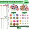 220 Pieces Mini Flower Heads,Artificial Rose Flowers With Stems