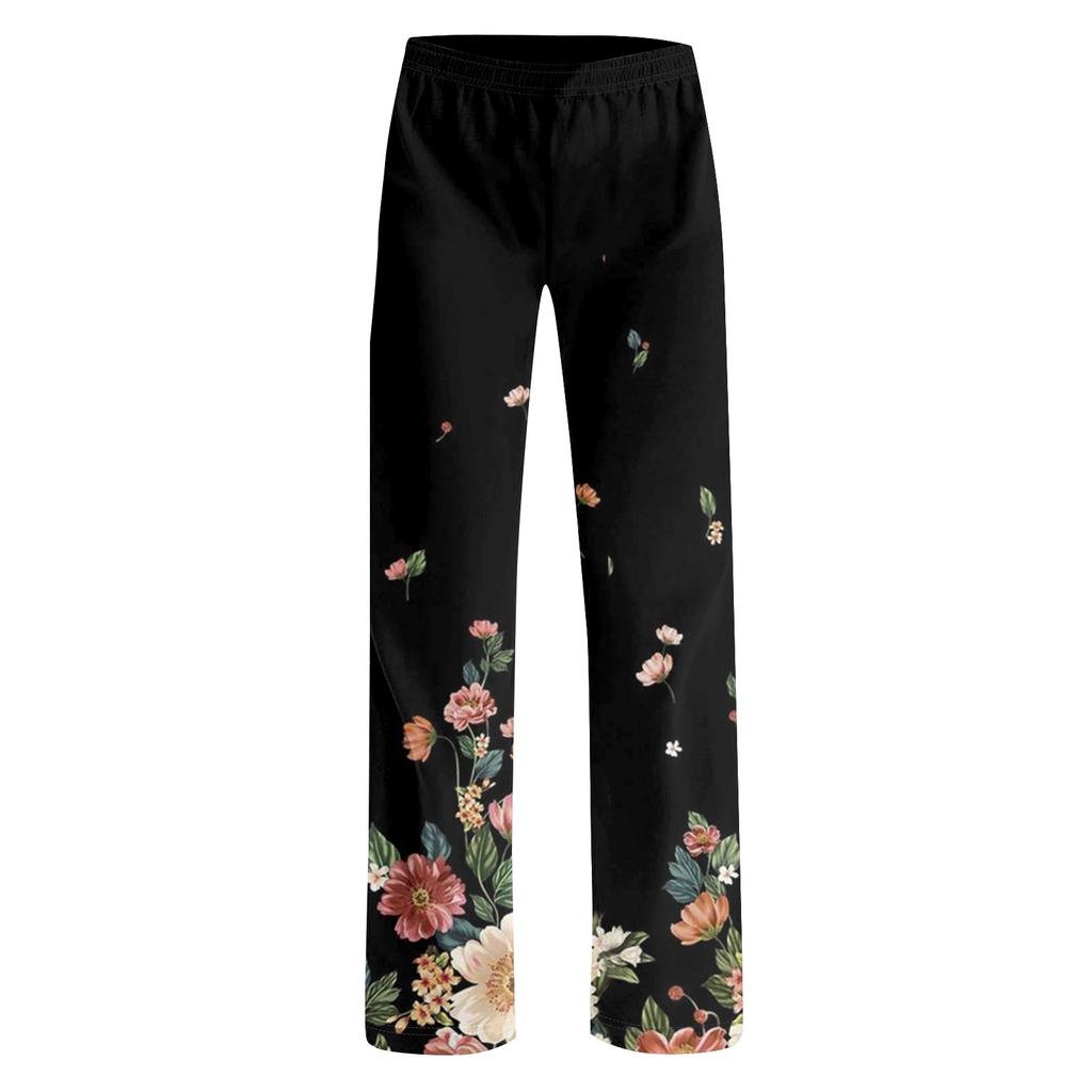 Women's Printed Casual Elastic Waist Comfortable Straight Tube Loose Pants