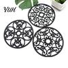 Decorative Retro Style Coaster 3Pcs Heat Resistant Silicone Trivet Mats for Hot Dishes, Non-Slip Flexible Kitchen Coasters Proof Accessories Pots Pans