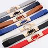 PU Leather Cummerbunds Dress Skirt Wrap Buckle Elastic Waistband Thin Waist Belt Adjustable Belt