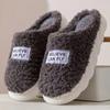 Women Men Thick Sole Slippers Indoor House Shoes Winter Platform Warm Fluffy Fur Cotton Slides Ladies