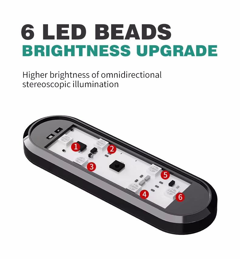 1/2 PCs Car Door Lights LED Welcome Light Magnetic Control USB Charging Auto Open Door Safe Anti-collision Emergency Signal Lamp