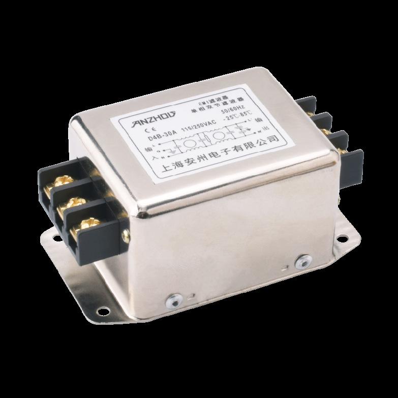 Terminal Type EMI Filter: D4B-3A, D4B-6A, D4B-10A, D4B-20A, D4B-30A.