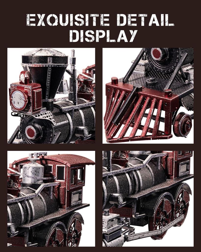 Piececool Metal 3D Steam Metallic Nano 178 Pieces Puzzle Leviathan-type Locomotive, Puzzle,