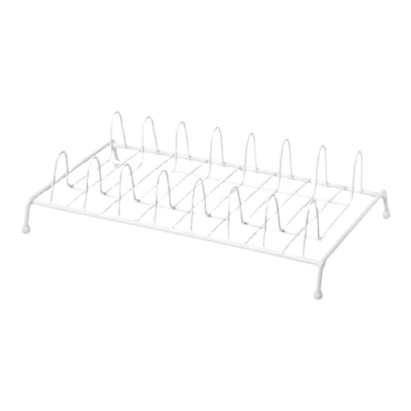 Белый чугунный кухонный стеллаж для сушки мисок и тарелок, настольный держатель для хранения, полка для сушки, поднос, подставка для мисок, тарелок, стеллажи, держатели