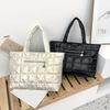 Winter Warm Space Women's Tote Bag Nylon Quilted High Capacity Female Shoulder Bags for Women Puffer Handbags