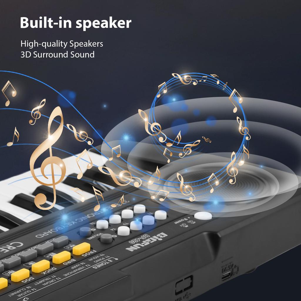 BIGFUN 37 Key Electronic Keyboard Piano 8 Tones 8 Rhythms 11 Demos 4 Instrument Sound Effects