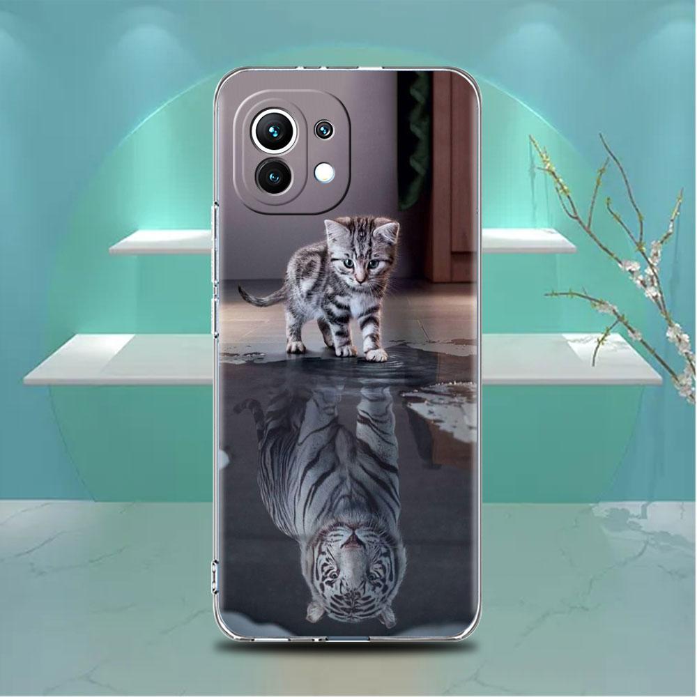 Волк Собака Кошка Птица Лев Тигр Животное Прозрачный чехол для Xiaomi Mi Poco X3 NFC M3 Pro F3 F1 11 Lite 12 Note 10 11T 9T Чехол для телефона