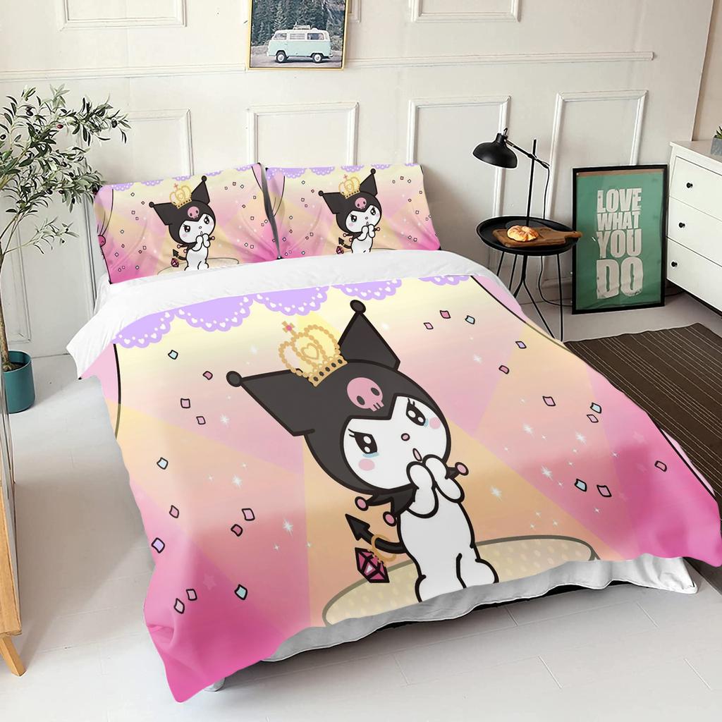 Серия Sanrio Kurome 3-предметный 1 пододеяльник Комплект постельного белья из одного предмета Conforte Luxus Изысканный Подарок на День Рождения Полиэстер Домашний Декор