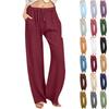 Women's Fashion Loose Casual Solid Color High Waist Wide Leg Pants Casual Pants With Pockets