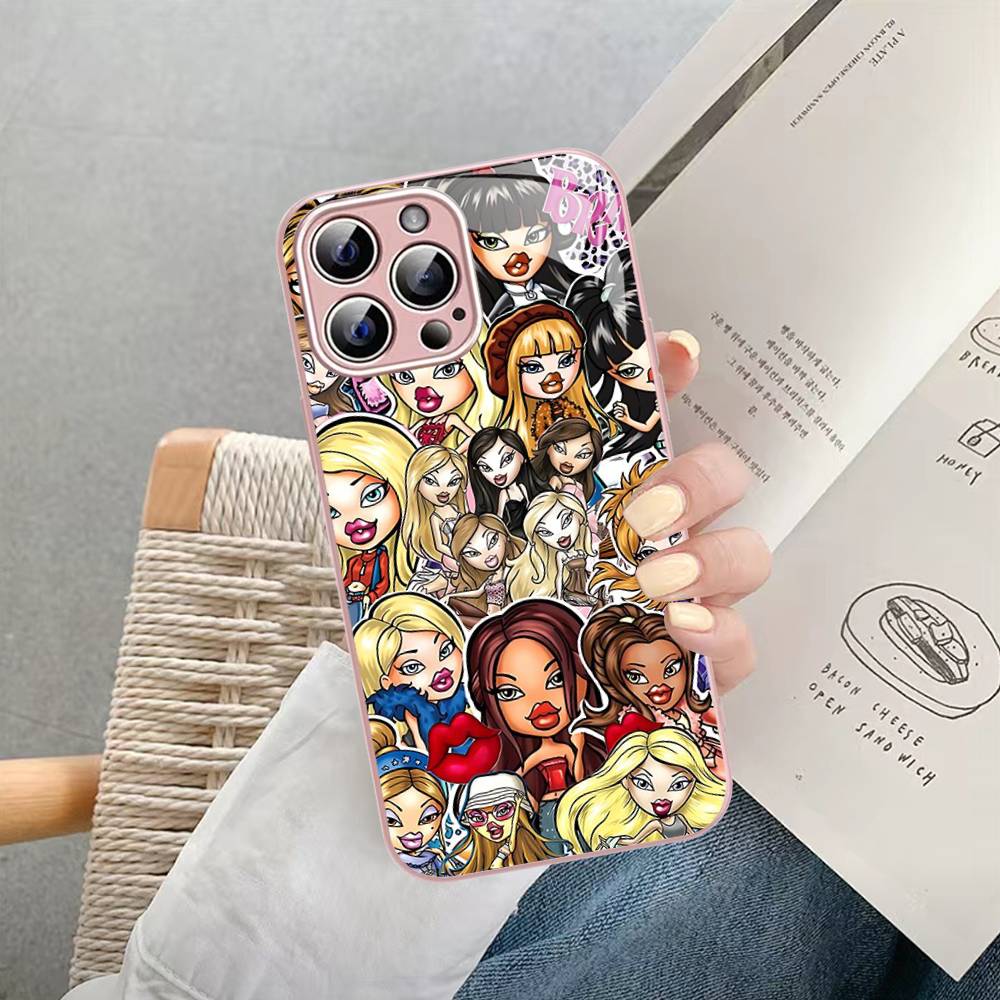 Cute B-Bratz Doll Tempered Glass For Iphone 14 13 12 11 Pro Mini XS MAX 14Plus X XS XR Fundas