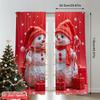 2pcs 2D Flat Printing Merry Christmas Curtain Cute Snowmen Christmas Gifts_b Polyester Without Electricity Festive Holiday for
