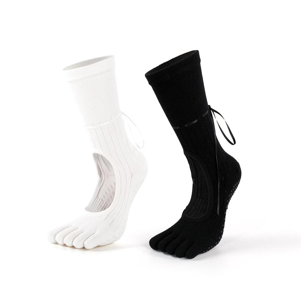 MEIKAN Женские нескользящие носки до середины икры с лентой на пальцах для йоги