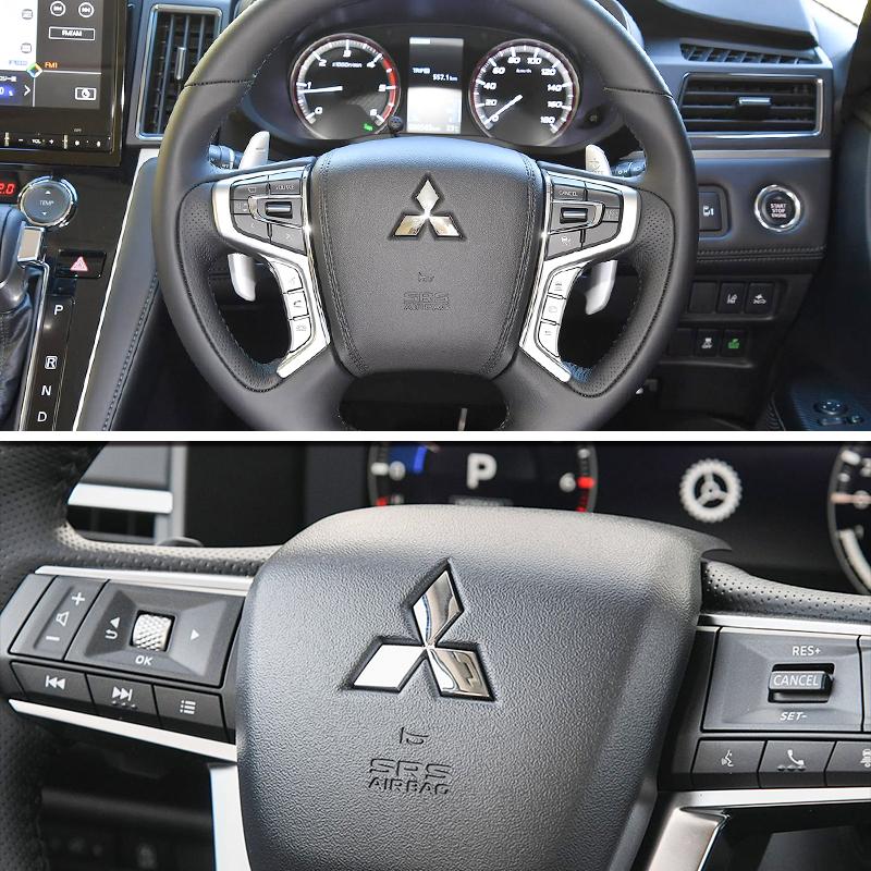 Для Mitsubishi Pajero Xpander Space Star Ralliart Delica ASX 1 шт. Наклейка с логотипом Mitsubishi на руль 3D стикер Значок логотипа автомобиля