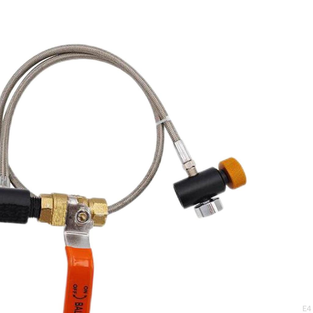 CO2 Cylinder Refill Adapter Bottle Connector Portable with Hose Replace Fill Station Kit,