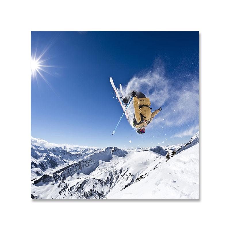 Лыжный спорт, холст, картина, настенное искусство, снежный горный пейзаж, фотографии, Настенный декор, современное украшение для гостиной, дома, Куадрос