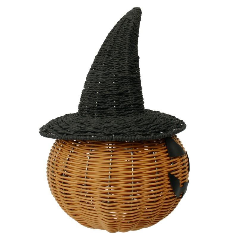 Hand Knit Pumpkin Decor With Witch Hat Halloween Party Table Setting Home Decoration