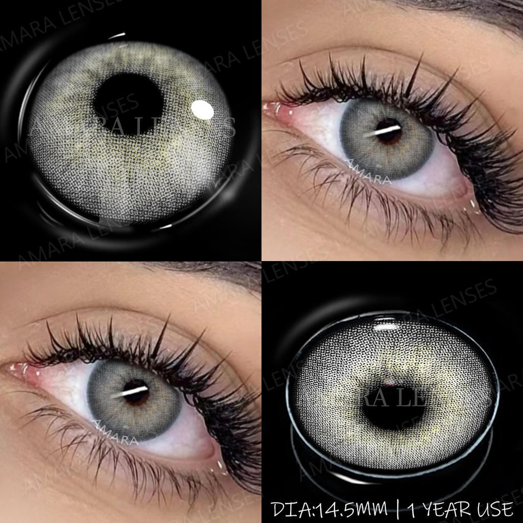 AMARA 1 пара натуральных серых контактных линз годового использования мягкие косметические линзы для улучшения цвета глаз косметика для глаз
