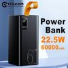 Large Capacity 60000mAh Power Bank Portable PD20W 22.5W USB C Fast Charging External Spare Battery For iPhone Xiaomi Samsung