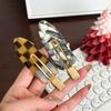 Extra Large Acetate No Trace Hair Clip Fashionable Plaid Hairpin For Women