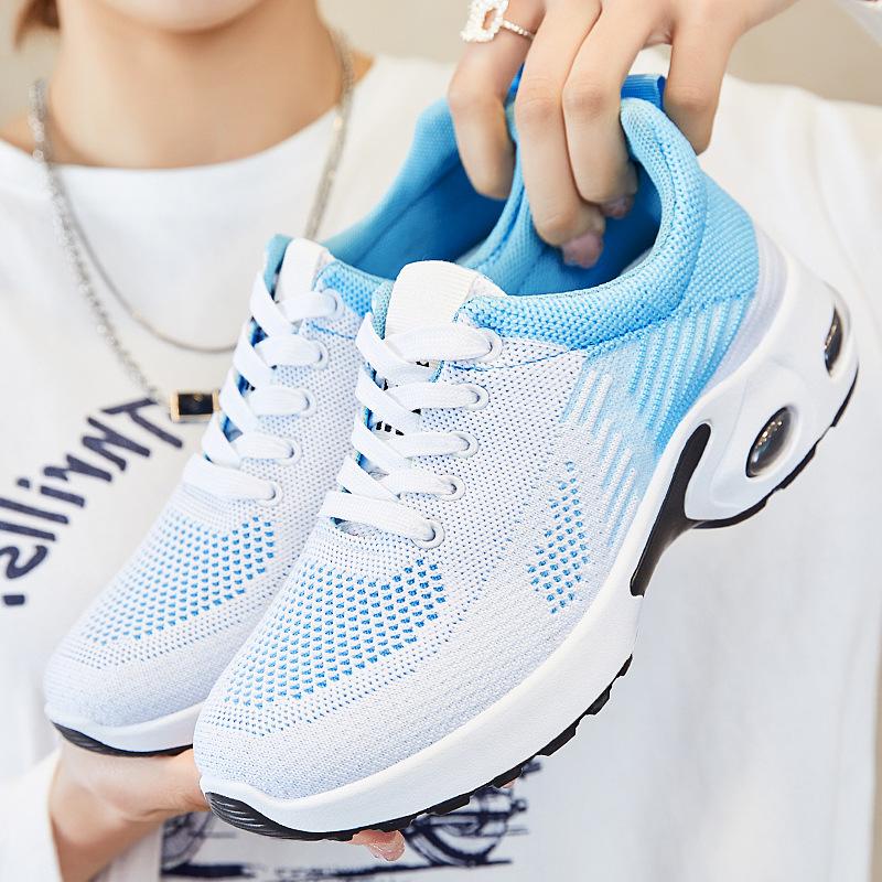 Новые кроссовки, женские дышащие кроссовки, летние легкие сетчатые кроссовки на воздушной подушке, женская спортивная обувь, уличная тренировочная обувь на шнуровке