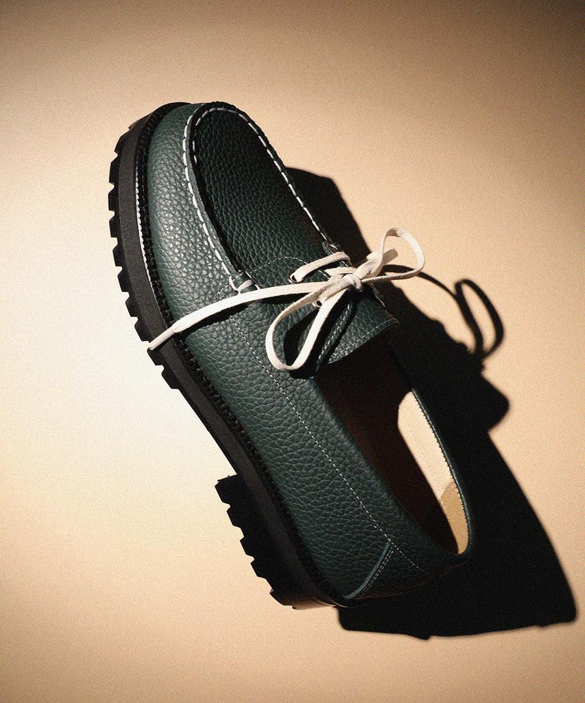 Firenze Atelier [Vibram] Стандартная Повседневная Подошва Лоферы 5099 [Глубокий Зеленый Emboss]