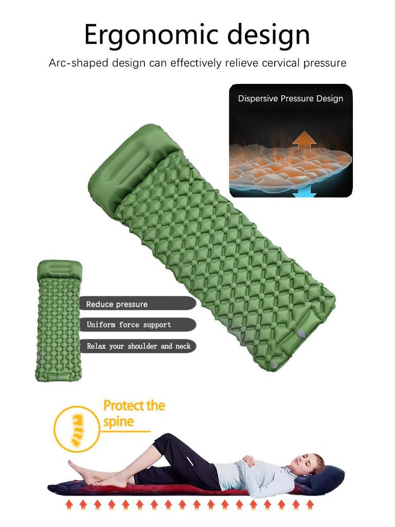 LT-04 Ultra-Light Inflatable Diamond TPU Camping Pad - Portable, Moisture-Proof Tent Sleeping Mat