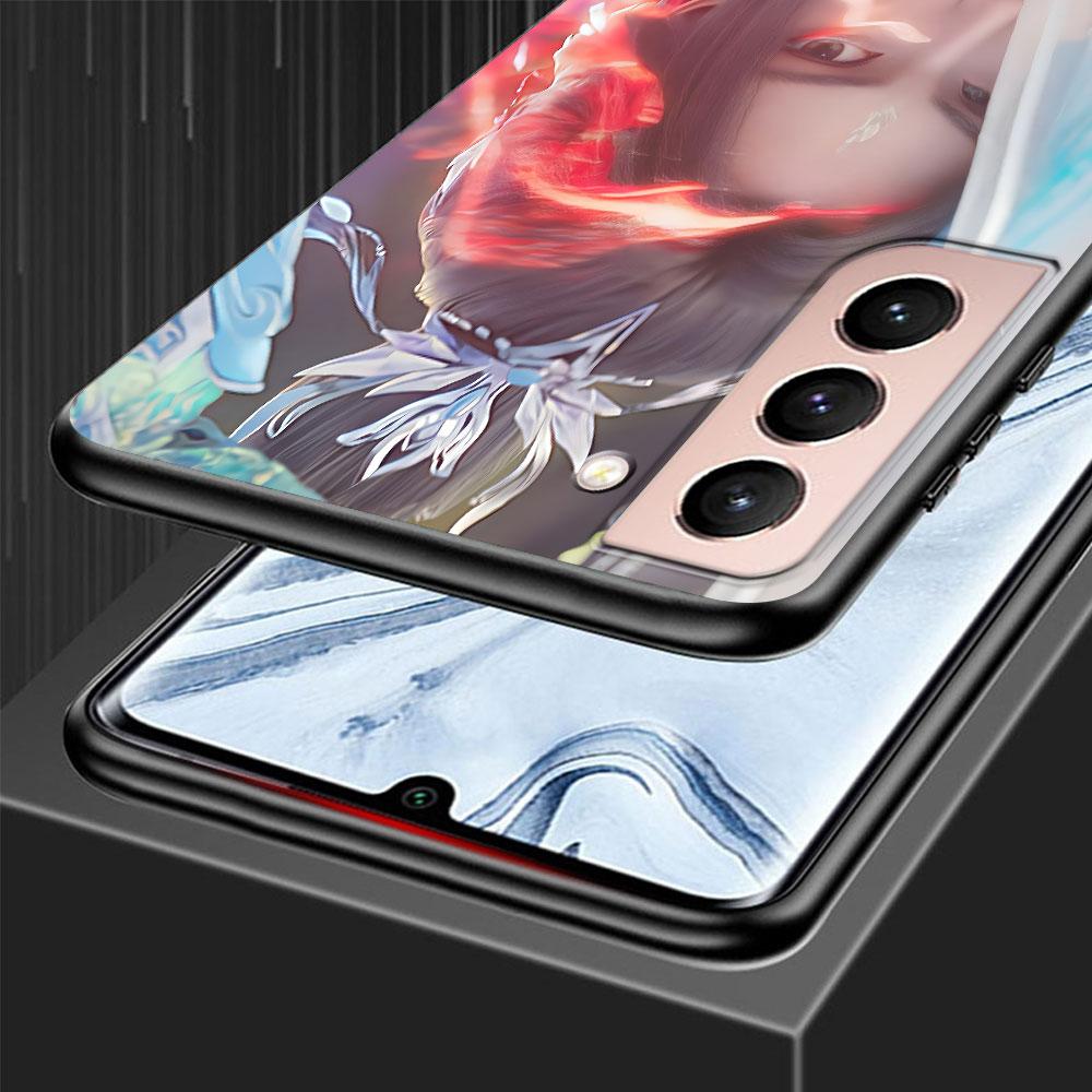 Jade Dynasty Case for Samsung Galaxy S23 S10e S10 S21 FE S22 S9 S24 Ultra S20 Plus Soft Black TPU Phone Cover Bumper